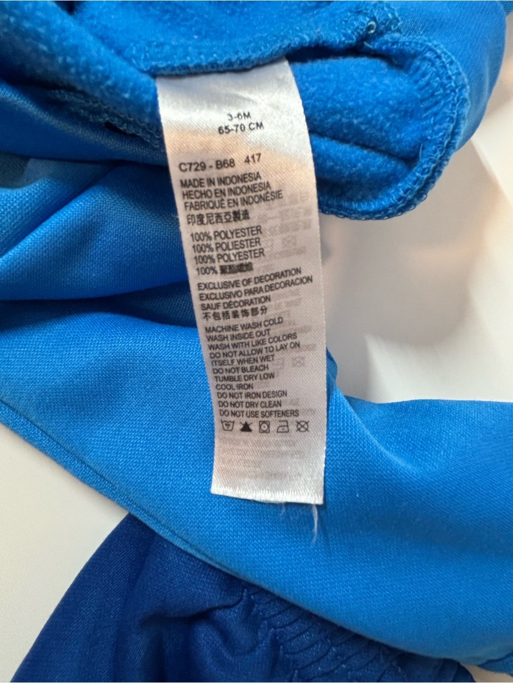 Nike Baby Bright Blue Hoodie & Deep Blue Joggers Set - 3/6M - Picture 9 of 9